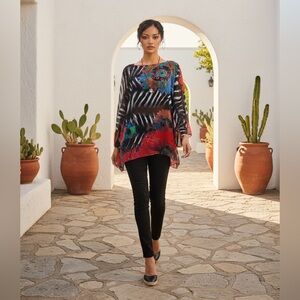 Vibrant Multicolor Zebra Print Top